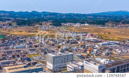 April 26 2026 Shin Aomori City Aerial Landscape With Mountains 139748587