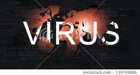computer bug and virus. mixed media banner 139749066