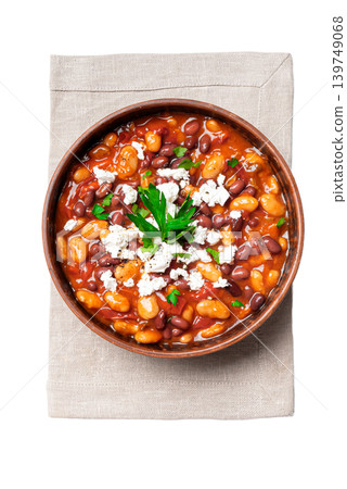 Greek Baked Beans with Feta Cheese 139749068