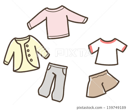 Spring, changing from winter clothes to summer clothes (red, no arrow) 139749189