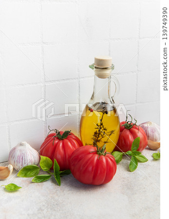 Fresh mediterranean ingredients for healthy cooking Fresh mediterranean ingredients for healthy cooking 139749390