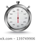 Realistic silver stopwatch illustration 139749906