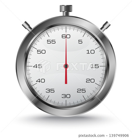 Realistic silver stopwatch illustration Realistic silver stopwatch illustration 139749906