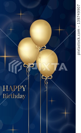 dark blue and golden design template for birthday greeting dark blue and golden design template for birthday greeting 139749907