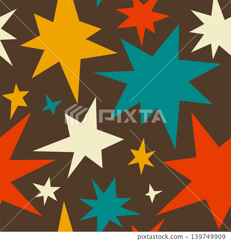 funky pattern with colorful hand drawn stars funky pattern with colorful hand drawn stars 139749909