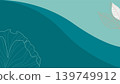 abstract green background with waves and floral elements 139749912