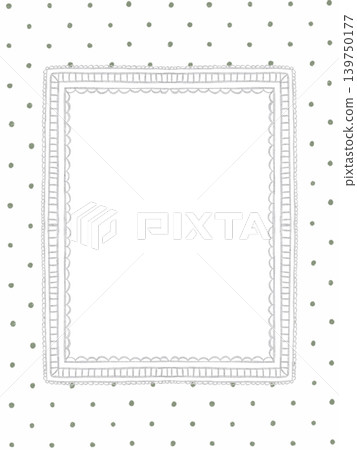 Rectangular Frame Cute Dots Watercolor Hand Painted 139750177