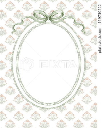 Oval Frame Vintage Timeless Watercolor Hand Painted Pattern Oval Frame Vintage Timeless Watercolor Hand Painted Pattern 139750222