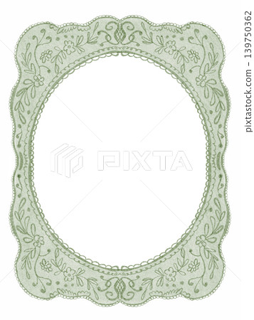 Ornate Rectangle Frame Vintage Watercolor Hand Painted Illustration 139750362