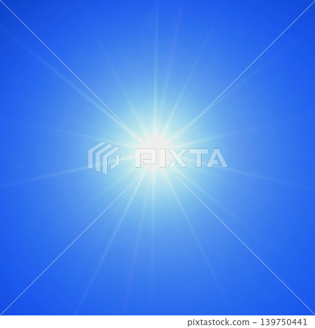 Blue sky and sun, direct sunlight, radiation image (fixed image) Blue sky and sun, direct sunlight, radiation image (fixed image) 139750441