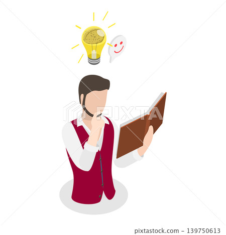 3D Isometric Flat Vector Illustration of Book Vs Phone, Development and Degradation. Item 1 3D Isometric Flat Vector Illustration of Book Vs Phone, Development and Degradation. Item 1 139750613