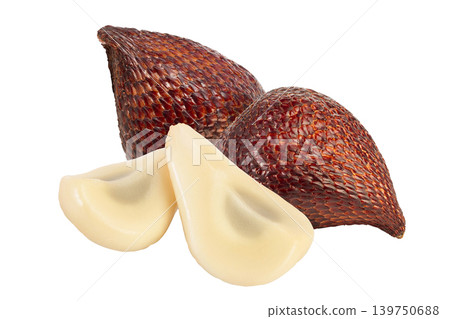 Salak snake fruit isolated on white background with full depth of field Salak snake fruit isolated on white background with full depth of field 139750688