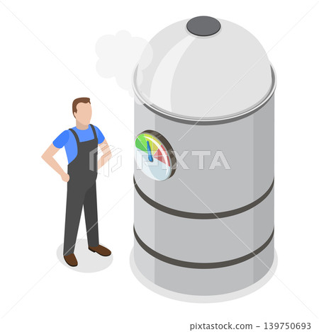 3D Isometric Flat Vector Illustration of Farm Plantation, Palm Oil Production Process. Item 1 3D Isometric Flat Vector Illustration of Farm Plantation, Palm Oil Production Process. Item 1 139750693