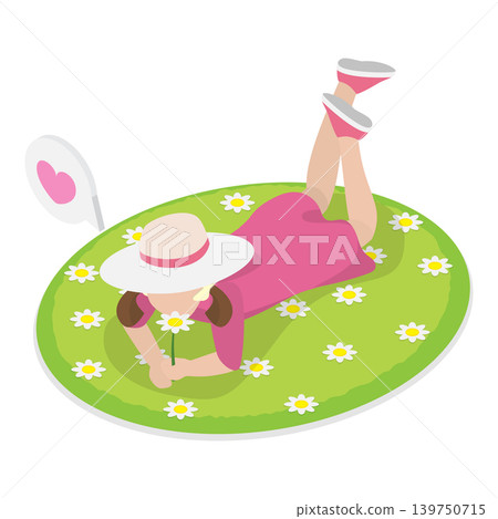 3D Isometric Flat Vector Illustration of Happy Children Havin Fun, Activities For Kids In Springtime. Item 3 3D Isometric Flat Vector Illustration of Happy Children Havin Fun, Activities For Kids In Springtime. Item 3 139750715