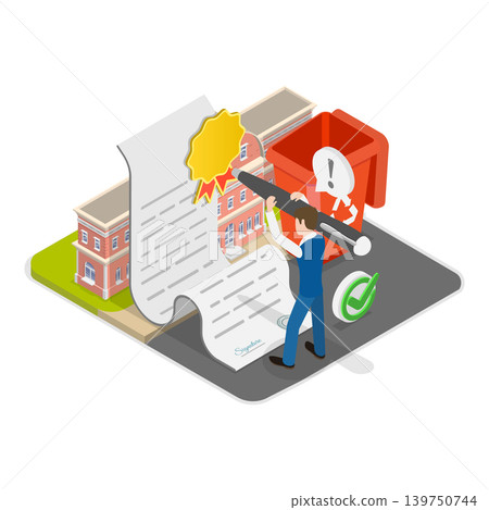 3D Isometric Flat Vector Illustration of Garbage Collection and Sorting, Waste Collection And Recycling Issues. Item 2 3D Isometric Flat Vector Illustration of Garbage Collection and Sorting, Waste Collection And Recycling Issues. Item 2 139750744