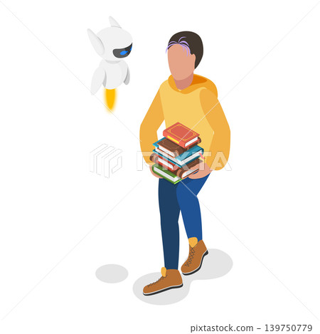 3D Isometric Flat Vector Illustration of Learning and AI Technologies, Artificial Intelligence in School Education. Item 4 3D Isometric Flat Vector Illustration of Learning and AI Technologies, Artificial Intelligence in School Education. Item 4 139750779