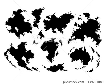 Fictional world map silhouette vector illustration Fictional world map silhouette vector illustration 139751089