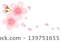 優雅的橫向邊框設計，飾以水彩風格的櫻花和花瓣。 139751655