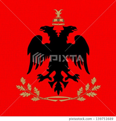 Official Presidential Standard of Republic of Albania, President flag on fabric 139751689