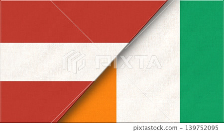 Flags of Austria and Cote d'Ivoire. Austrian and Ivory Coast National flags Flags of Austria and Cote d'Ivoire. Austrian and Ivory Coast National flags 139752095