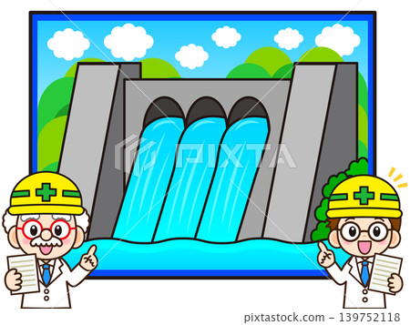 醫生講解水壩作用的插圖 139752118