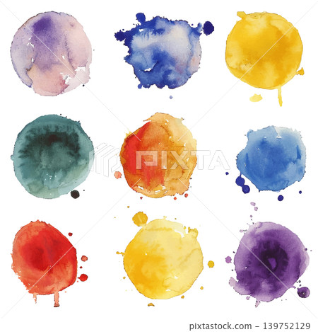 Watercolor round blot collection Watercolor round blot collection 139752129
