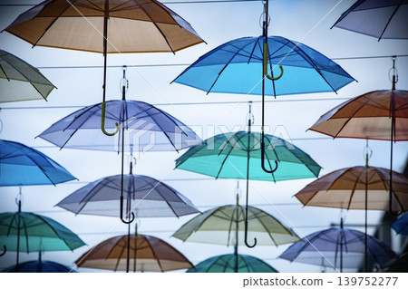 Rainy season imagery, umbrella sky under a cloudy sky 139752277