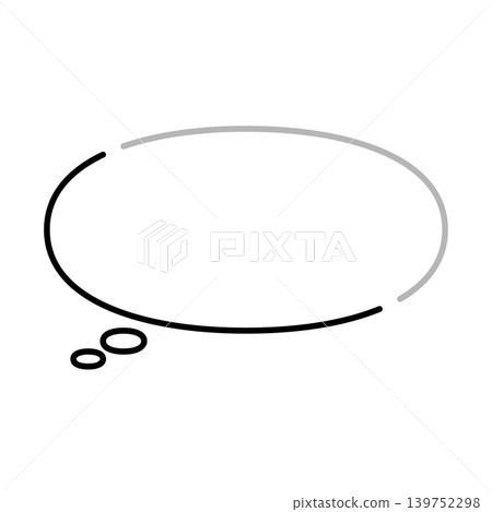 A simple, horizontally elongated oval speech bubble illustration (on a white background). A simple, horizontally elongated oval speech bubble illustration (on a white background). 139752298