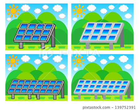 太陽能發電和自然環境插圖集 太陽能發電和自然環境插圖集 139752391