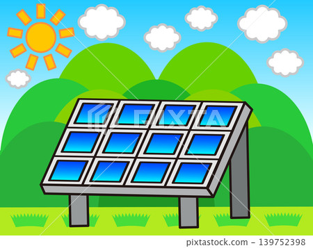 Solar power generation and the natural environment illustration material 3 Solar power generation and the natural environment illustration material 3 139752398