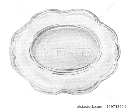 Plate Illustration Watercolor Hand Painted 139752624