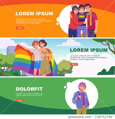 Lgbt. banner with people non traditional sexual orientation. print template design with place for text 139752790