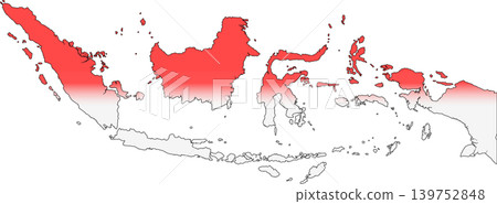Map of Indonesia in national flag color Map of Indonesia in national flag color 139752848