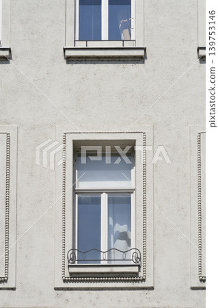 Building facade with decorative windows in Zagreb Building facade with decorative windows in Zagreb 139753146