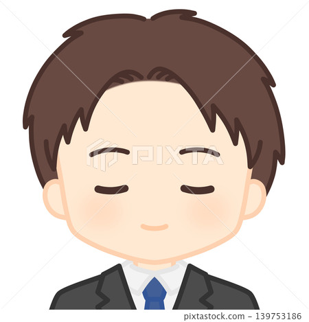 一名閉著眼睛的男員工 一名閉著眼睛的男員工 139753186