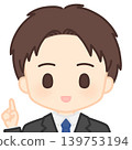 Male employee giving forefinger 139753194