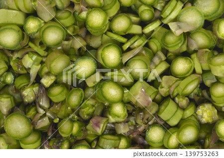 Chopped Fresh Asparagus Stalks Chopped Fresh Asparagus Stalks 139753263