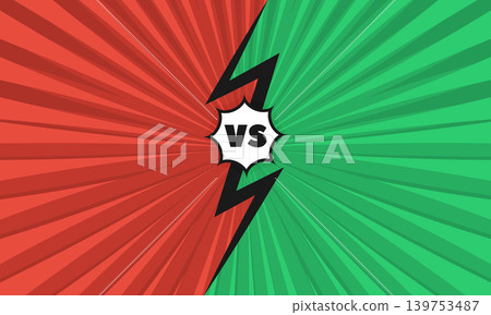 Vector red and green background in comic book style 139753487