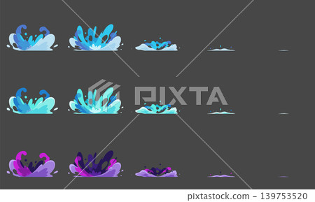 一套描繪陀螺中水流效果的插圖素材。 139753520