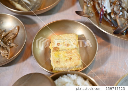Pan fried Tofu Side Dish Served in Traditional Korean food Pan fried Tofu Side Dish Served in Traditional Korean food 139753523