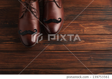 Father's Day shoes with mustache for men's celebration Father's Day shoes with mustache for men's celebration 139753561