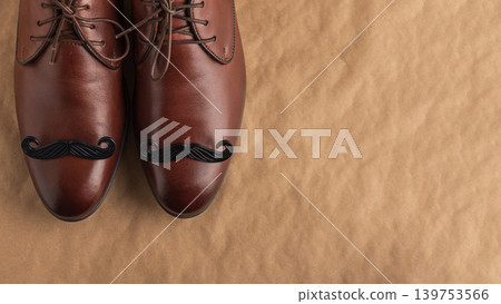 Father's Day shoes with mustache for men's celebration Father's Day shoes with mustache for men's celebration 139753566
