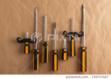 Screwdrivers shaped like mustaches celebrating Father's Day Screwdrivers shaped like mustaches celebrating Father's Day 139753567
