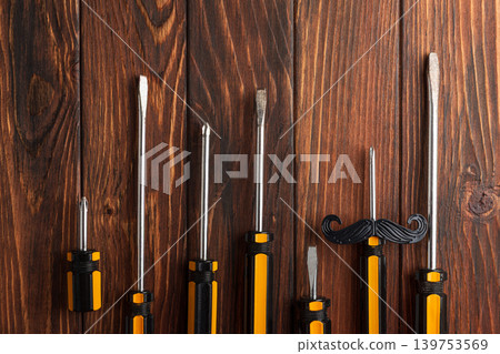 Screwdrivers shaped like mustaches celebrating Father's Day Screwdrivers shaped like mustaches celebrating Father's Day 139753569