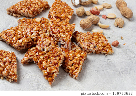 kozinaki with peanuts, dessert, gozinaki, traditional Georgian cuisine, no people, kozinaki with peanuts, dessert, gozinaki, traditional Georgian cuisine, no people, 139753652