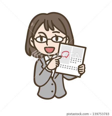 Illustration of a female office worker explaining documents | Guidance, presentation, business Illustration of a female office worker explaining documents | Guidance, presentation, business 139753783