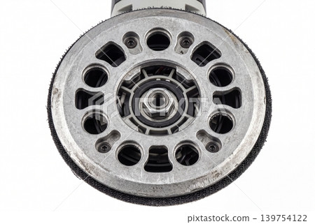 Orbital sander pad close up isolated on white background 139754122