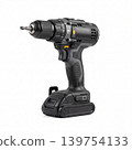 Cordless drill driver with drill bit isolated on white background 139754133