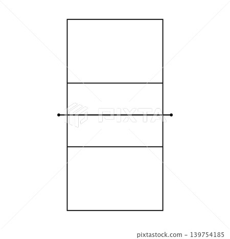 Minimal volleyball court vector illustration with rectangular layout 139754185