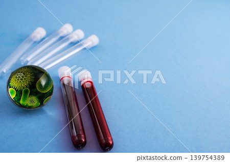 Two hantavirus blood samples representing infectious disease screening concept 139754389
